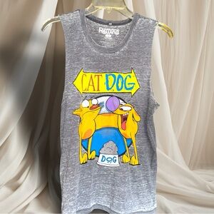 CatDog Tank Top, Heather Grey Muscle Tank, Small Nickelodeon Rewind 2014 Scene
